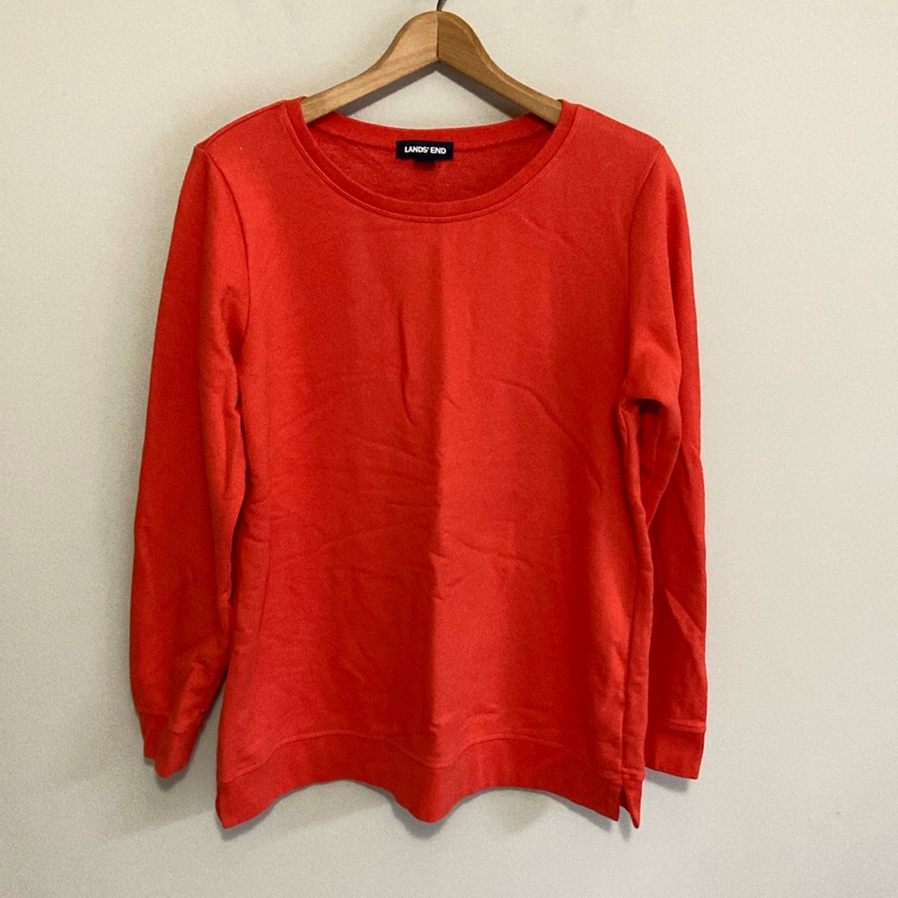 Lands' End Orange Crewneck Sweatshirt, Size Medium 10-12